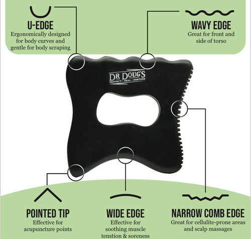 Dr. Doug’s Bian Stone Gua Sha Collection – Lymphatic Massage & Sculpting Tools for Body, Face & Neck
